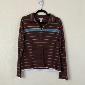 VTG Y2K Maurices Long Sleeve Polo Shirt, XL